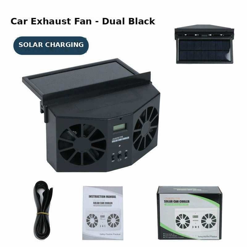 Solar Car Window Exhaust Fan – USB Cooling Vent, Quiet & Compact