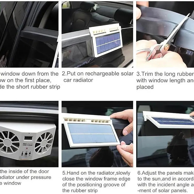 Solar Car Window Exhaust Fan – USB Cooling Vent, Quiet & Compact
