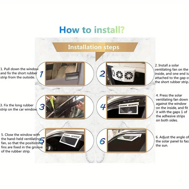Solar Car Window Exhaust Fan – USB Cooling Vent, Quiet & Compact