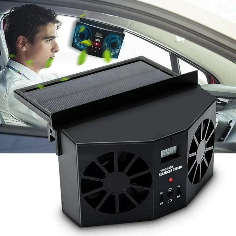 Solar Car Window Exhaust Fan – USB Cooling Vent, Quiet & Compact