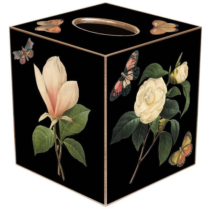 Marye-Kelley - Black Magnolia & Peony Tissue Box Cover