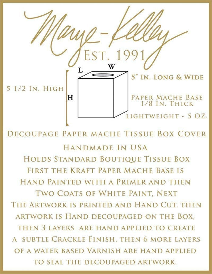 Marye-Kelley - Sage Toile Tissue Box Cover