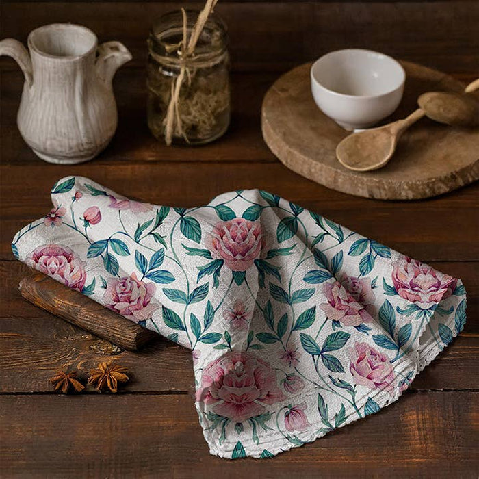 Sarah Rose - Vintage Rose Organic Linen Tea Towel